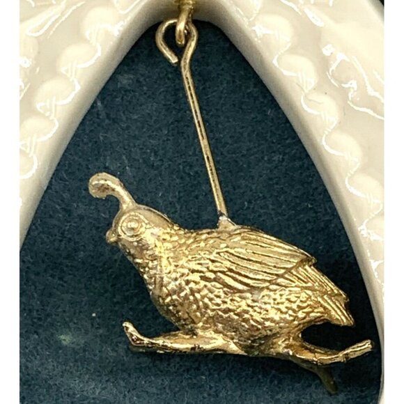 Lenox Christmas Tree Ornament Partridge in a Pear Tree Porcelain Brass 3" - Picture 5 of 5